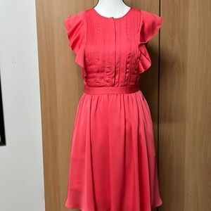 Pintuck and ruffles details dress